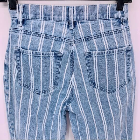 Pacsun High Rise Straight Striped Cropped Jeans Womens Size 25 - Picture 4 of 11
